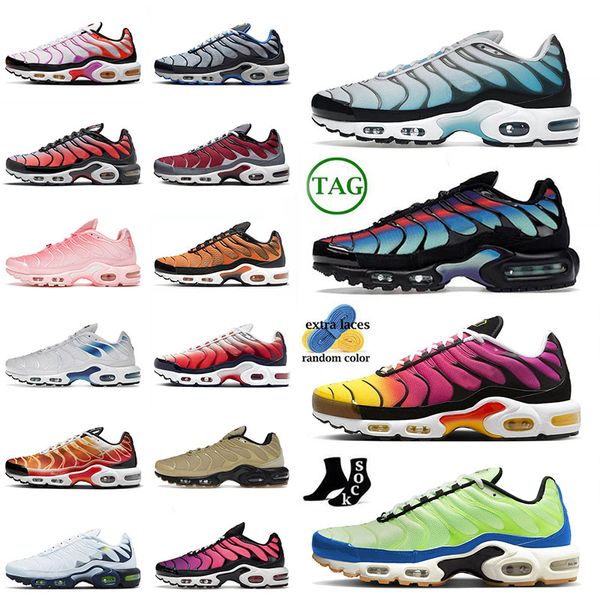 

2023 designer mens women og running shoes plus tn brazil triple black grey reflective utility team red dusk gold bullet atlanta sky blue tns