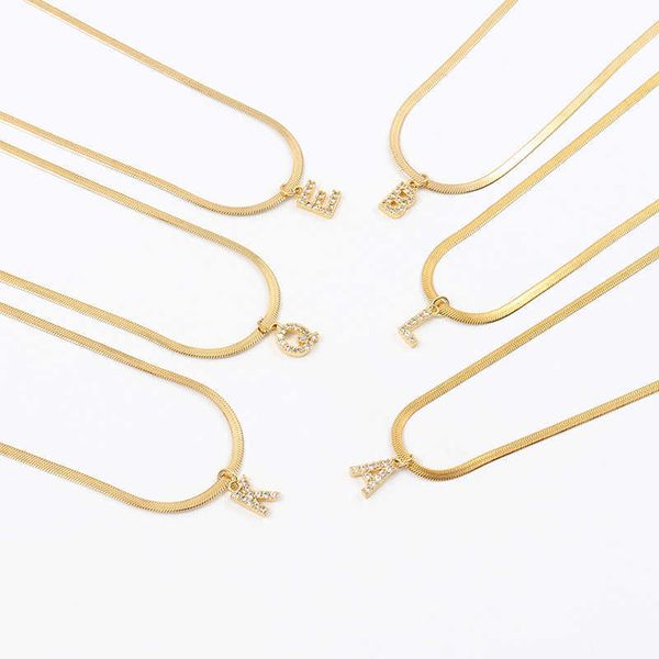 

pendant necklaces 2023 new classic letter necklace women fashion width 2mm stainless steel snake chain for jewelry gift 230613, Silver