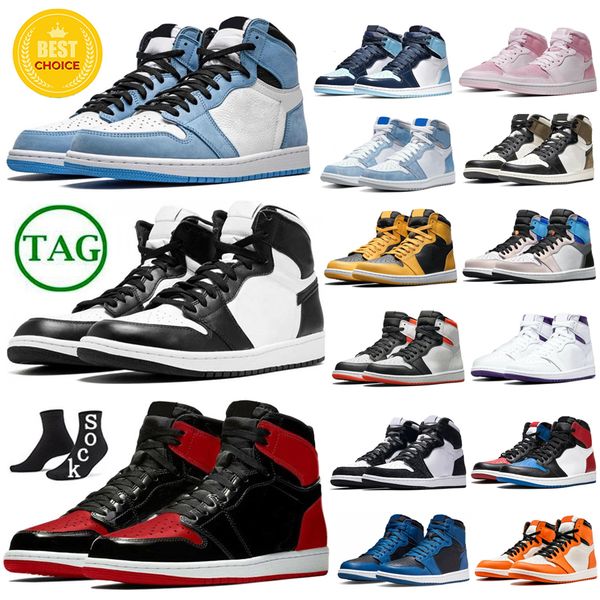 

2023 jumpman 1 basketball shoes men women 1s university blue dark mocha chicago unc hyper royal high bloodline satin-snake taupe haze traine