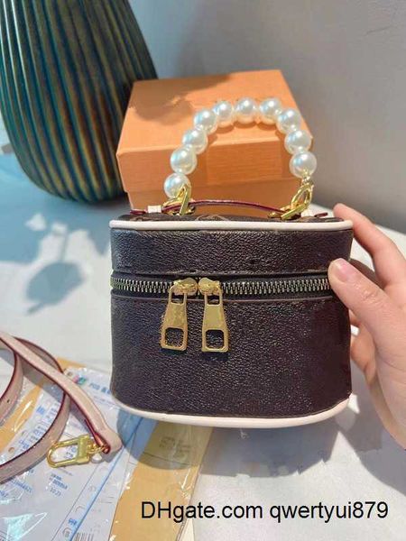 

shoulder bags mini bag designer makeup women cosmetic handbag small pouch luxury case fashion toiletory canvas purse tote with pearl handle