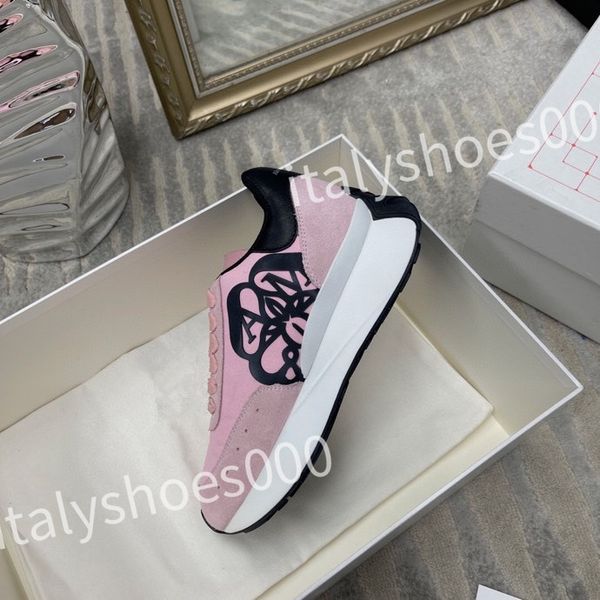 

luxurys casual shoes women travel leather lace-up sneaker cowhide fashion lady flat designer running trainers woman shoe size 35-41, Black