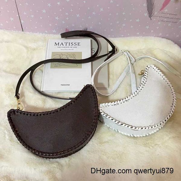 

shoulder bags woven moon bag designer women crossbody luxury messenger fashion pocket 2colors flower printed female outdoor packs factory wh