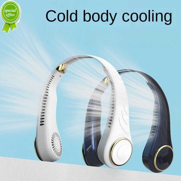 Update New 5000Mah Portable Neck Electric Wireless FAN USB Rechargeable Mini Ventilador Coog Bladeless Mute Neckband Fan For Sports