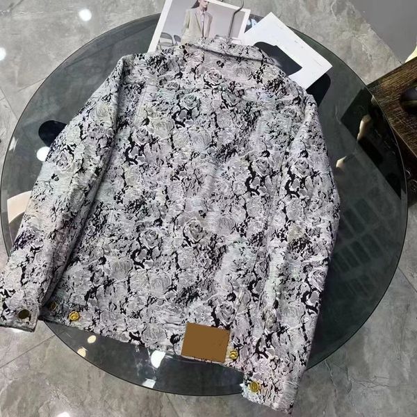 

2023 mens womens jackets denim designer casual jeans coats full print pattern outerwear trendy shirts m-3xl, Black;brown
