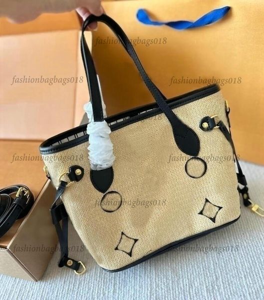 

nano never tote bag m22838 summer 2023 raffia by the pool womens designer shopping bag beach fashion shoulder bags with removable zipped pou