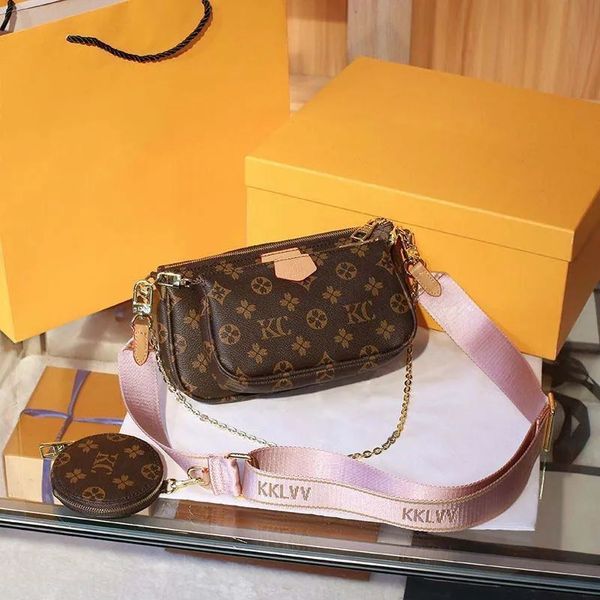 

3pcs set women luxury designer handbag pochette felicie bag monograms leather handbags shoulder handbag clutch tote messenger shopping purse