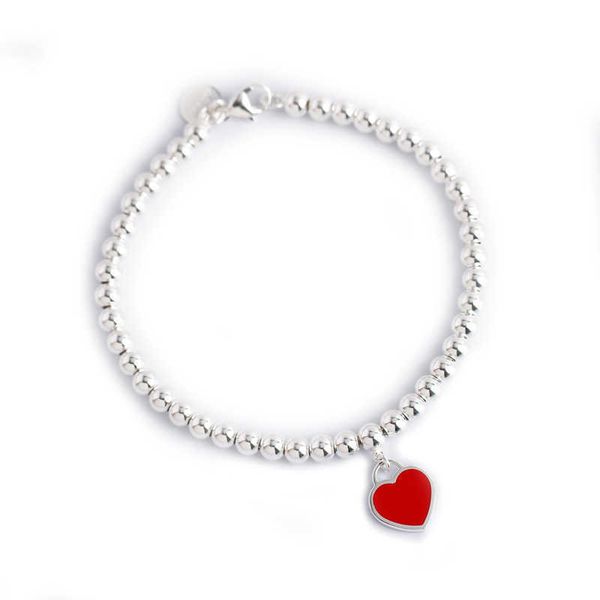 

yneq bracelet s925 sterling silver female love red buddha beads heart, Black