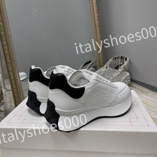

2023 luxury casual shoes women travel leather lace-up sneaker cowhide fashion lady flat designer running trainers woman shoe size 35-41, Black