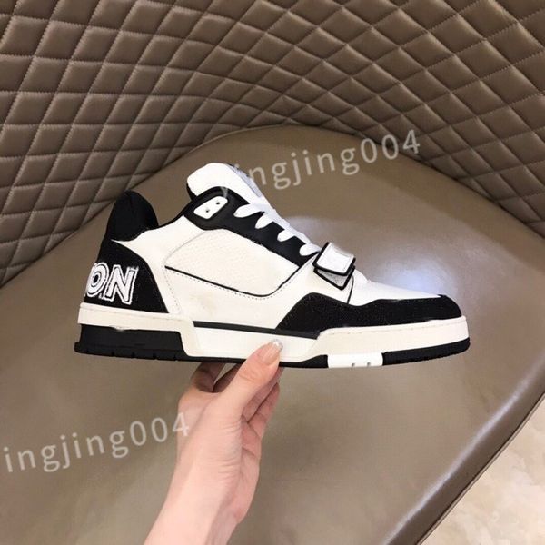 

new designer shoes sneakers mens women calfskin high laces boot rainbow trainer printed leather motifs vintage trainers, Black