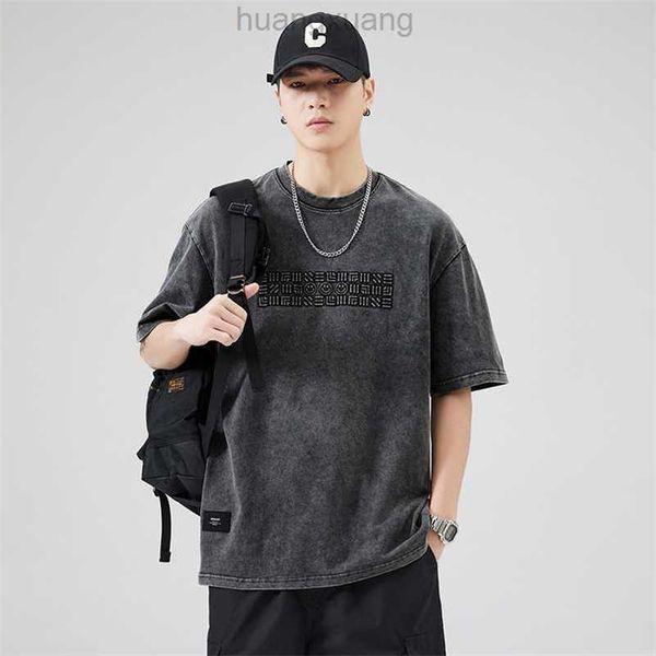 

2023 new short sleeve t-shirt men's china-chic loose men's shirt men's cotton half sleeve fashion brand round neck bottoming, White;black