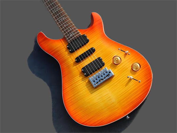 

flame maple veneer prs electricguitar, wood fingerboard bird inlay, hshpickup