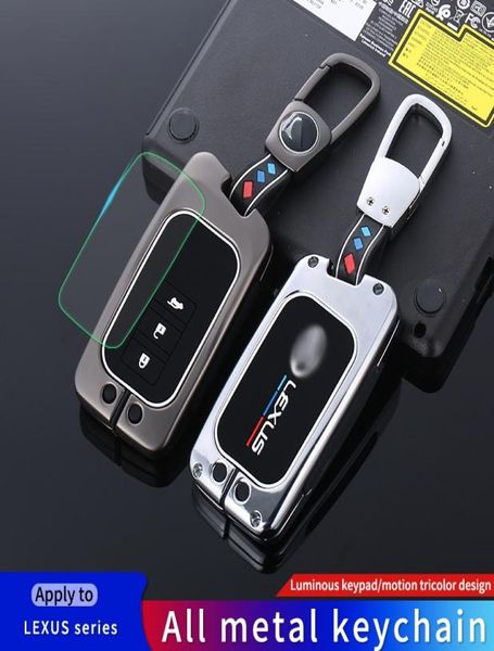 

zinc alloy car key cover case for nx gs rx is es gx lx rc 200 250 350 ls 450h 300h key case keychain keyring accessories 2202281263006, Silver