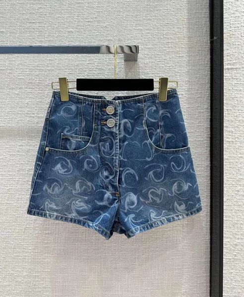 

2023 fashion women button blue denim summer sequin embroidery all-match high waist ladies streetwear, White;black