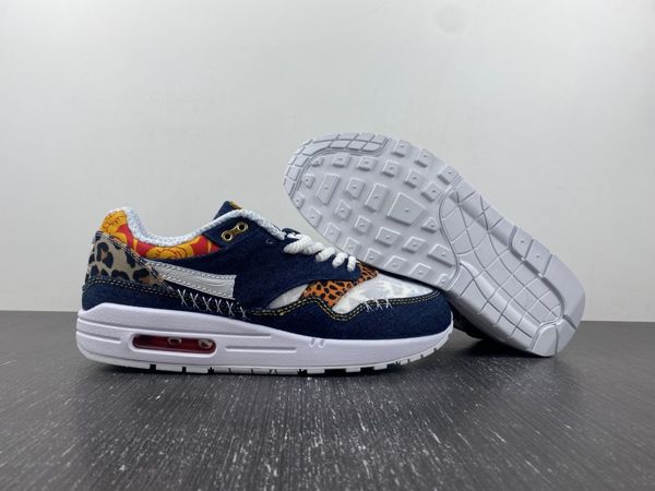 

2023 arrival 87 1 running shoes men women 1s premium denim leopard designer shoes trainers outdoor sport sneakers