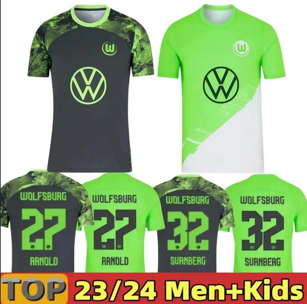 

customized 23-24 wolfsburg home thai quality soccer jerseys custom yakuda football wear #11 steffen #9 kruse #10 .nmecha #23 wind #20 baku, Black;yellow