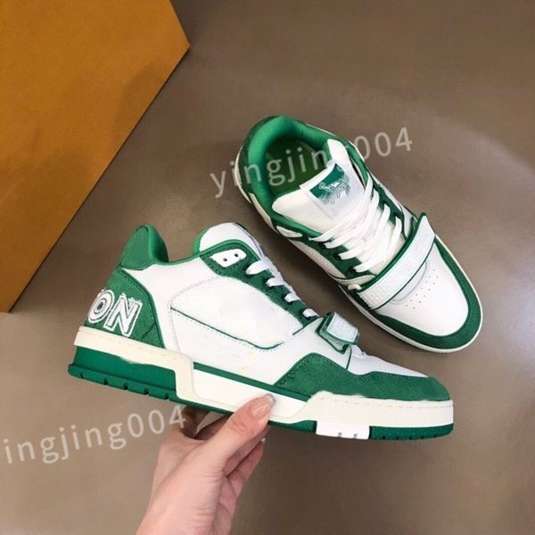 

2023 new luxurys designer shoes sneakers mens women calfskin high laces boot rainbow trainer printed leather motifs vintage trainers, Black