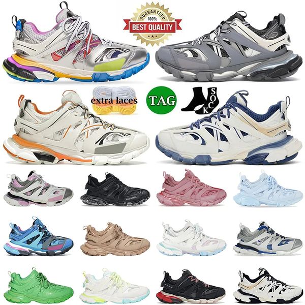 

designer luxury track 3 3.0 tess.s. gomma leather brand men women casual shoes white black pink blue sneakers trainer nylon printed plaubkl#