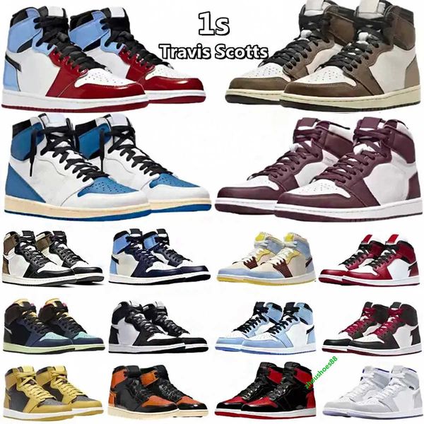 

1s jumpman basketball shoes university blue dark mocha unc light smoke grey hyper chicago bred royal silver toe shadow twist men women runni
