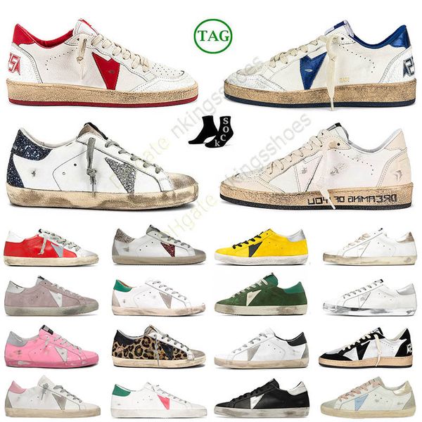 

2023 fashion mens womens golden shoes low sneakers superstar do old dirty sports ball star white leather loafers gooses flat luxury casual b