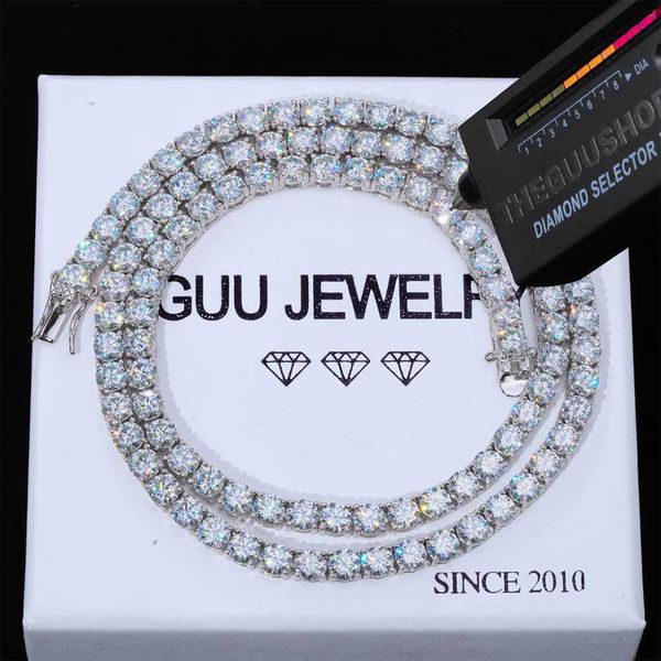 

hip hop necklace fashion brand personalized customization 925 silver mosan diamond tennis chain men's necklace