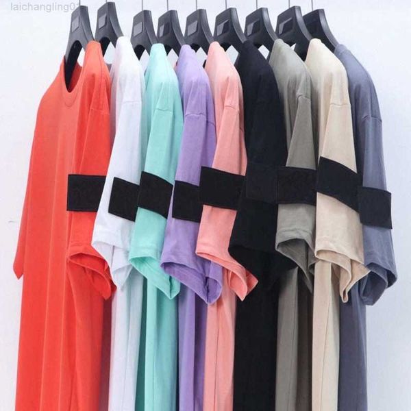 

mens t-shirts solid color designers t shirt men high street loose womens t-shirt women american classic armband shirt s4e2, White;black