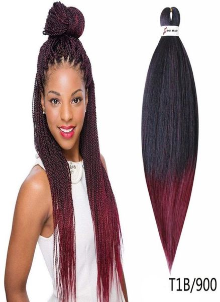 

prestretched braiding hair ombre ez braids professional perm yaki synthetic hair for crochet 1 piecespack9233335, Black