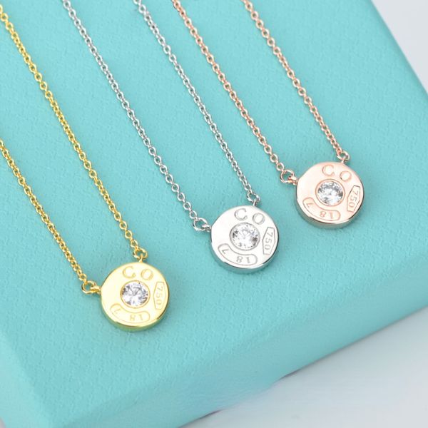 

925 sterling silver round cake designer pendant necklaces with shining crystal bling diamond 18k gold luxury brand designer choker necklace