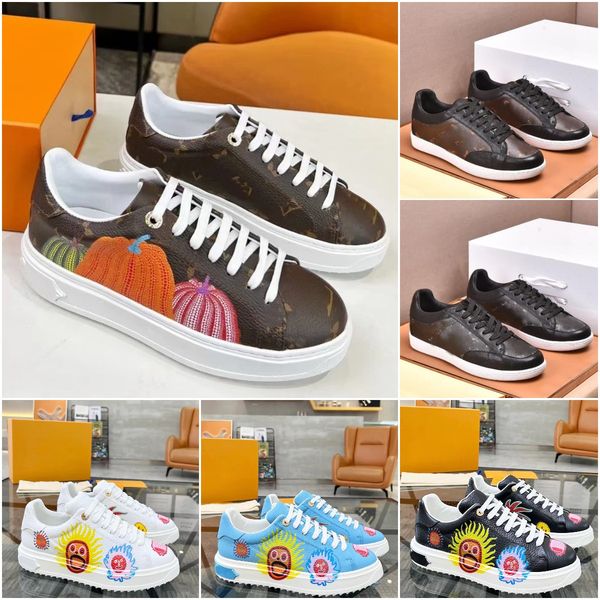 

time out sneakers designer mens shoes ollie richelieu shoe letter combination flower coach rivoli sneaker luxury denim canvas trainers, Black
