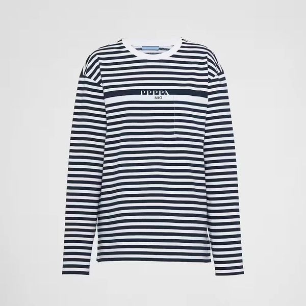 

designer women's t-shirt knitwear printed plain print long sleeve striped shirt stock new chest letter print striped women's tank, White