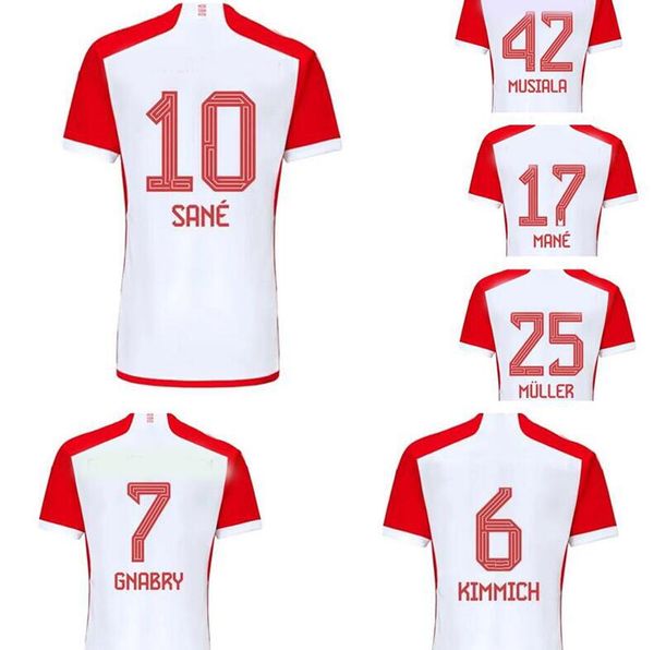 

23-24 musiala sane soccer jerseys customized home kingcaps local goretzka 8 sane 10 gnabry 7 kimmich 6 coman 11 de ligt 4 design your own fo, Black;yellow