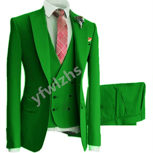 

customize tuxedo one button handsome peak lapel groom tuxedos men suits wedding/prom/dinner man blazer jacket ptwo buttonsants tie vest w126, Black;gray