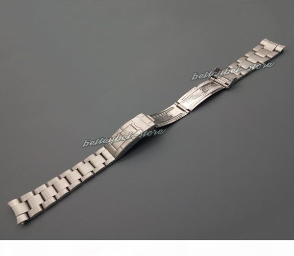 

20mm new silver brushed stainless steel curved end watch band strap bracelets for watch9819134, Black;brown