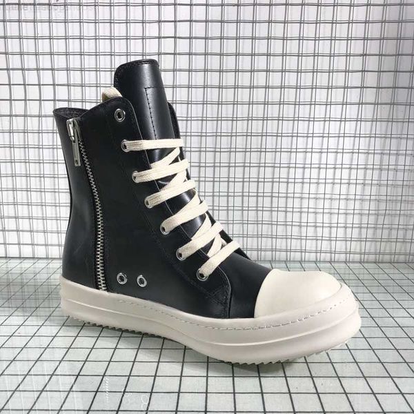 

men comfortable ro boots genuine leather man boots shoes thick sole mens winter, Black