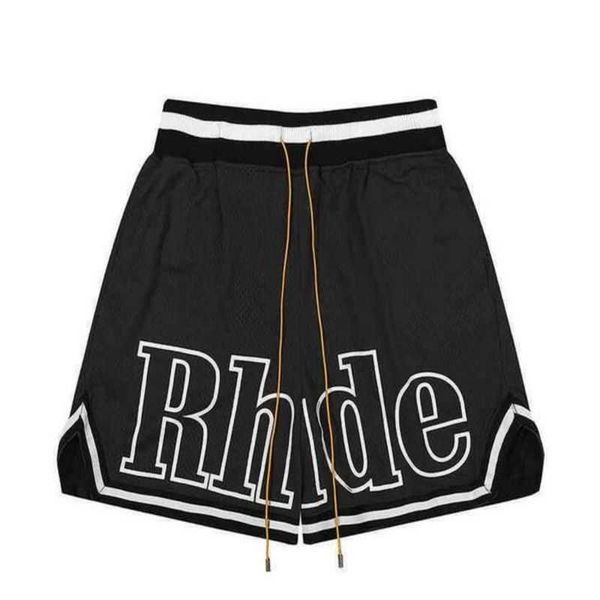 

2023 shorts mens trendy rudees casual loose high street summer letter drawstring beach pop fashion sports hip hop cotton pantsqgvn 29ctp, White;black