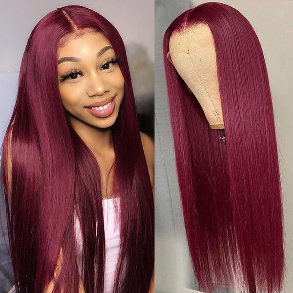 

straight lace front human 30 inches 100% human hair wigs pre plucked with baby hair 4x4 lace closure wig, Black;brown