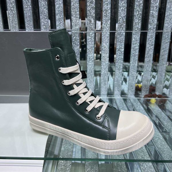 

ro luxury men's vintage boots high-canvas shoes with black patent leather lace-up snow boots