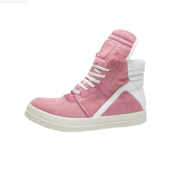 

owen ricks shoes rick men's casual shoes high horsehair women's sneakers triangular white ro owens middle leg boot, Black