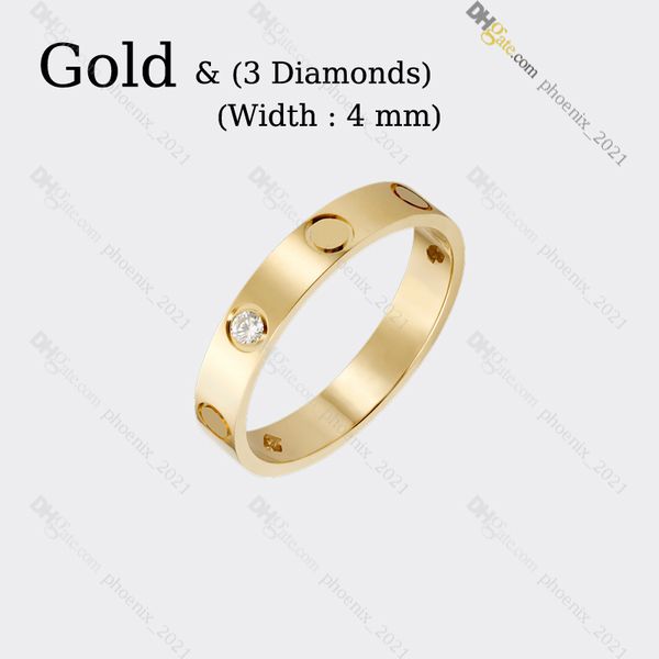 Oro (4 mm) -3 diamante