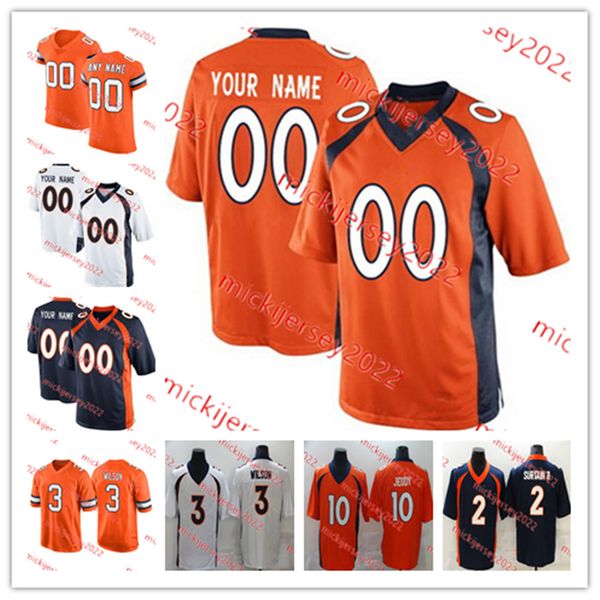 

russell wilson football jersey courtland sutton custom stitched mens youth 10 jerry jeudy 72 garett bolles 33 javonte williams 2 patrick sur, Black