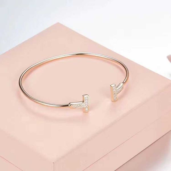 

versatile jxj.s925 sterling silver tiffay t-shaped bracelet feminine style versatile luxury exquisite and high grade handicrafts, Black