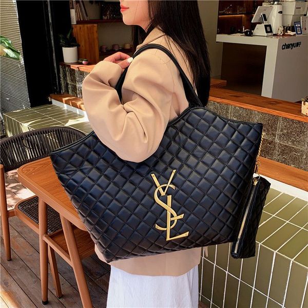 

large capacity totes icare maxi shopping bag loulou bag beach bags genuine leather women tote designer lattice handbag purse travel crossbod
