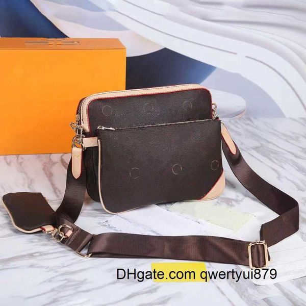 

shoulder bags leather designer bags 3pcs detachable trio black messenger men crossbody 3 in 1 set women bag handbags purse wallets