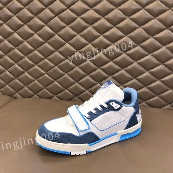 

new luxurys designer shoes sneakers mens women calfskin high laces boot rainbow trainer printed leather motifs vintage trainers, Black