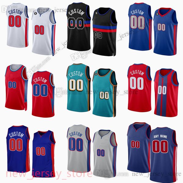 

ausar thompson jersey 2023 draft pick no.5 custom printed basketball jerseys 35 marvin bagley iii 13 james wiseman 6 hamidou diall 18 cory j, Black;red