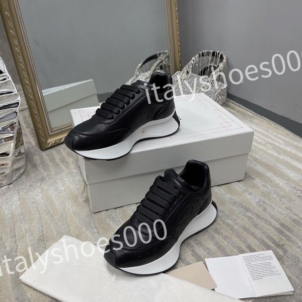 

casual shoes women travel leather lace-up sneaker cowhide fashion lady flat designer running trainers woman shoe size 35-41, Black