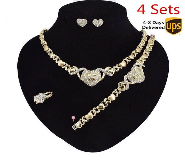 

4 setslot whole jewelry sets for women necklace earrings 14k gold jewelry sets for women wedding jewelry organizer necklaces 8356806, Black