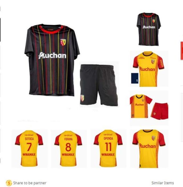 

2023 2024 rc lens soccer jerseys 3rd away maillot 23 24 saint barbara special kakuta openda ganago sotoca fofana said fortes football shirt, Black;yellow