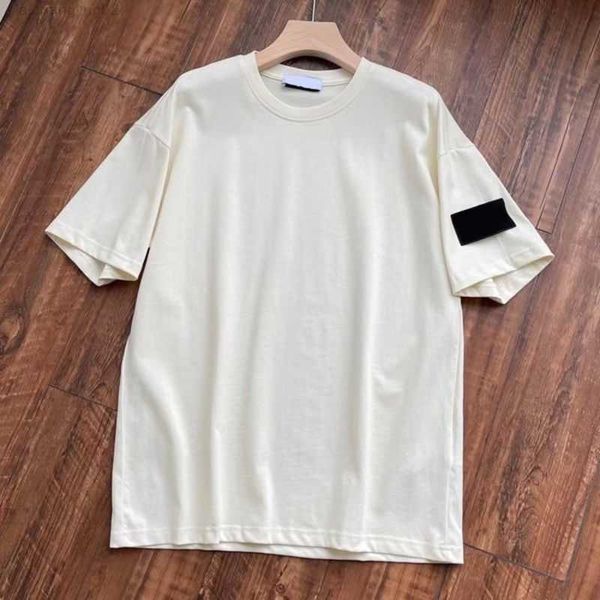 

mens t-shirts solid color designers t shirt men high street loose womens t-shirt women american classic armband shirt muxg, White;black