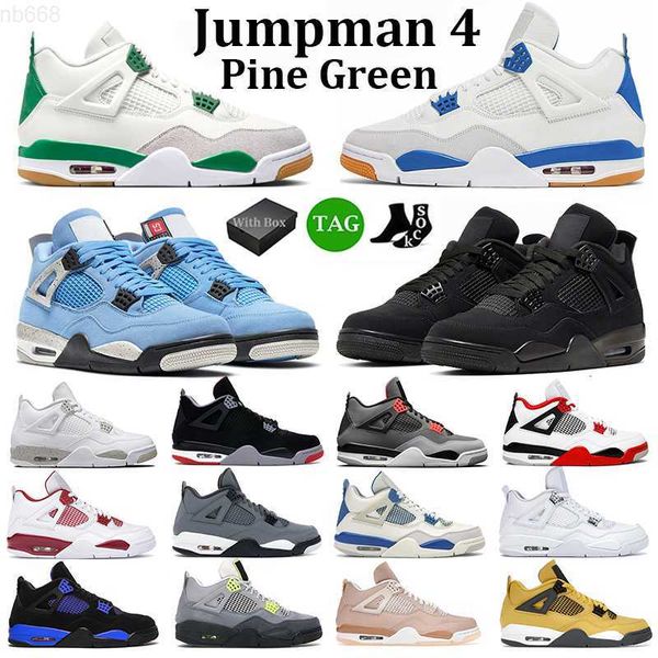 

2023 with box jumpman 4 og basketball shoes men women 4s sapphire pine green black cat shimmer pure money pure money mens trainers sports sn