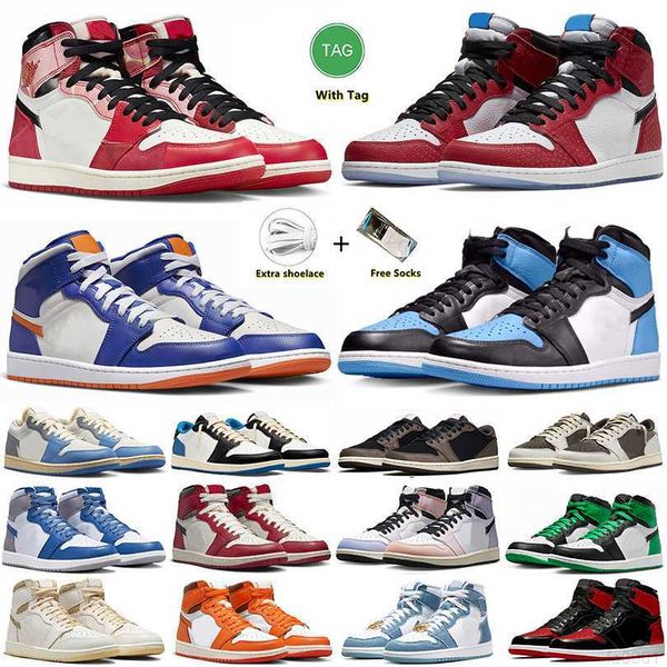 

jumpman 1 1s basketball shoes spider-verse spiderverse origin story unc toe craft washed pink heritage lost and found lucky green patent bre